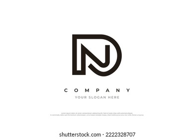 Vector de diseño de logotipo ND o DN de letra inicial