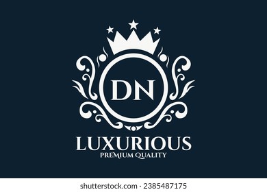 Initial  Letter DN Royal Luxury Logo template in vector art for luxurious branding  vector illustration.
