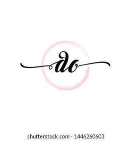 Initial letter DO beautiful handwriting logo vector template