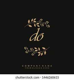 Initial letter DO beautiful handwriting logo vector template