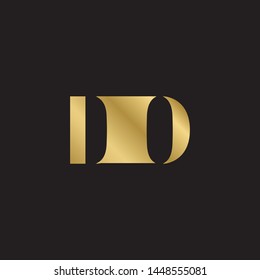 Initial letter do d o uppercase modern logo design template elements. Gold letter Isolated on black  background. Suitable for business, consulting group company.