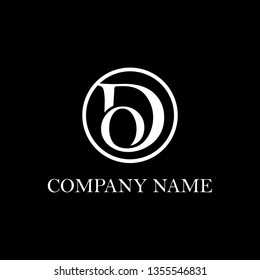 initial letter of DO inside in the circle logo design, simple and clean logo vector