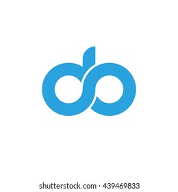 initial letter do linked round lowercase logo blue