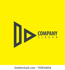 Initial Letter DO Linked Triangle Design Logo