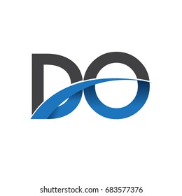 initial letter DO logotype company name colored blue and grey swoosh design. vector logo for business and company identity.
