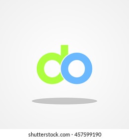 Initial letter DO lowercase logo design template grass green blue sea
