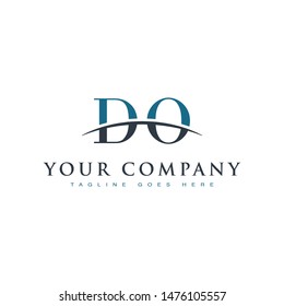 Initial letter DO, overlapping movement swoosh horizon logo company design inspiration in blue and gray color vector