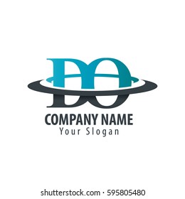 Initial Letter DO With Overlapping Swoosh Circle Logo