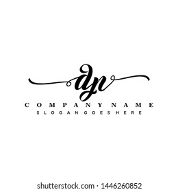 Initial letter DP beautiful handwriting logo vector template