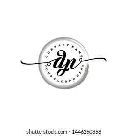 Initial letter DP beautiful handwriting logo vector template