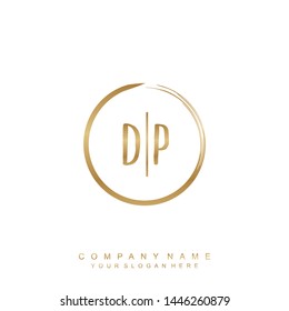 Initial letter DP beautiful handwriting logo vector template