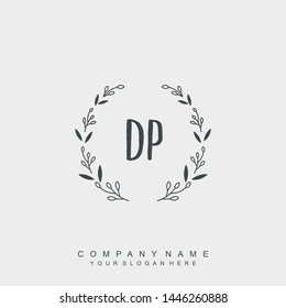 Initial letter DP beautiful handwriting logo vector template