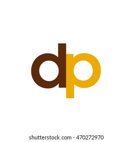 Initial letter DP brown yellow color logo