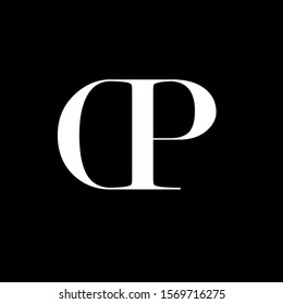 Initial letter dp d p uppercase modern logo design template elements. White letter Isolated on black background. Suitable for business, consulting group company.