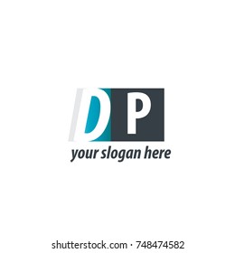 Initial Letter DP Design Logo With Square