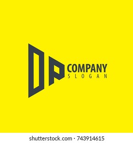 Initial Letter DP Linked Triangle Design Logo