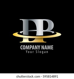 Initial Letter DP With Overlapping Swoosh Circle Logo