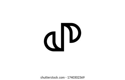 diseño inicial de logotipo D y P con estilo de línea