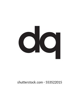 Initial letter DQ black white logo