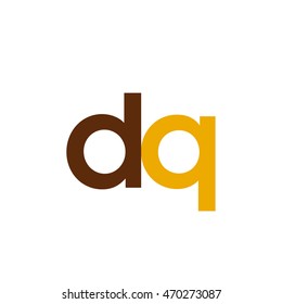 Initial letter DQ brown yellow color logo