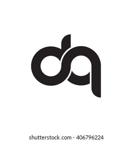 initial letter dq linked circle lowercase monogram logo black