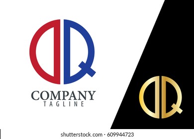 Initial Letter DQ With Linked Circle Logo
