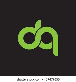 initial letter dq linked round lowercase logo green