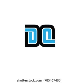 initial letter dq linked round lowercase logo blue
