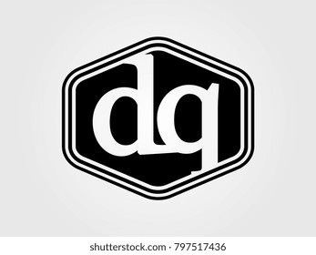 Initial letter dq lowercase logo minimalist black