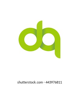 initial letter dq modern linked circle round lowercase logo green