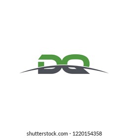 Initial letter DQ, overlapping movement swoosh horizon logo vector