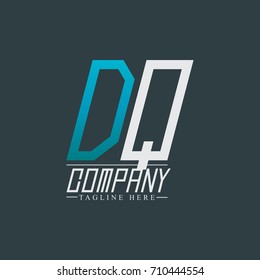 Initial Letter DQ Rounded Design Logo
