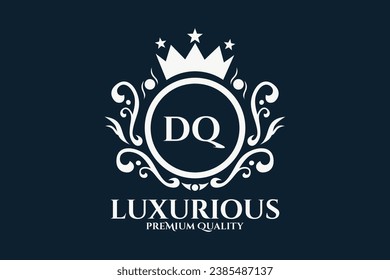 Initial Letter DQ Royal Luxury Logo Vorlage in Vektorgrafik für luxuriöse Vektorgrafik.
