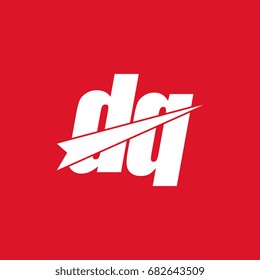 initial letter dq white logo in red background