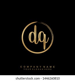 Initial letter DR beautiful handwriting logo vector template
