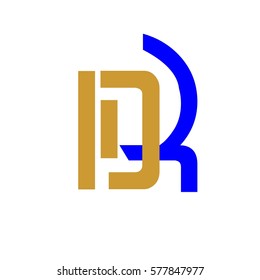 initial letter DR black and gold color logo vector