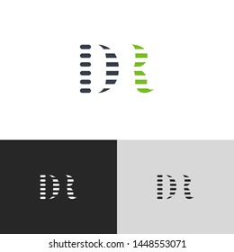 Initial Letter dr d r uppercase modern logo design template elements. green letter Isolated on black white grey background. Suitable for business, consulting group company.