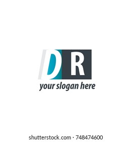 Initial Letter DR Design Logo With Square