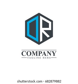Initial Letter DR OR Hexagonal Design Logo