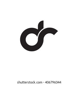 initial letter dr linked circle lowercase monogram logo black