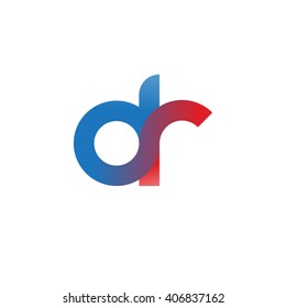 initial letter dr linked circle lowercase logo blue red