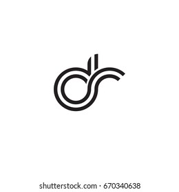 Initial letter dr, linked outline rounded lowercase, monogram black