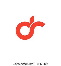 initial letter dr linked round lowercase logo red