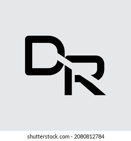Diseño del logotipo DR de la letra inicial