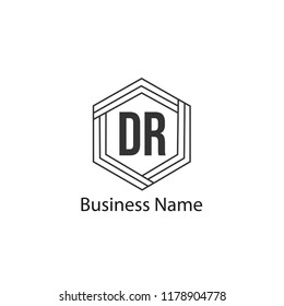 Initial Letter DR Logo Template Design