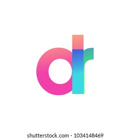 Initial Letter DR Lowercase Logo green, pink and Blue, Modern and Simple Logo Design.