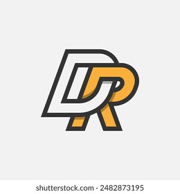 Initial Letter DR or RD Logo, Monogram Logo letter D with R combination, design logo template element, vector illustration