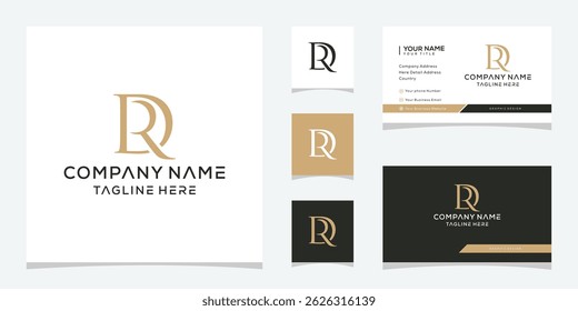 initial letter DR RD serif font logo design inspiration 