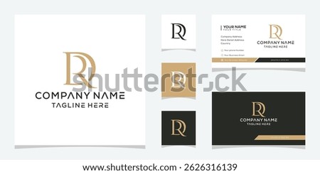 initial letter DR RD serif font logo design inspiration 