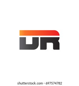 Initial letter DR, straight linked line bold logo, gradient fire red black colors